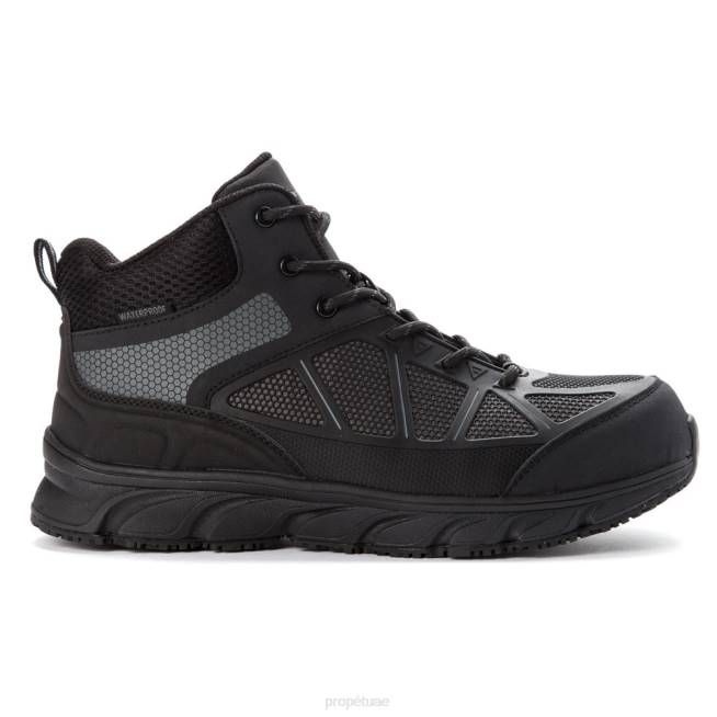 أنيق سيلي مرحبا Propet رجال أسود رمادي غامق 408629